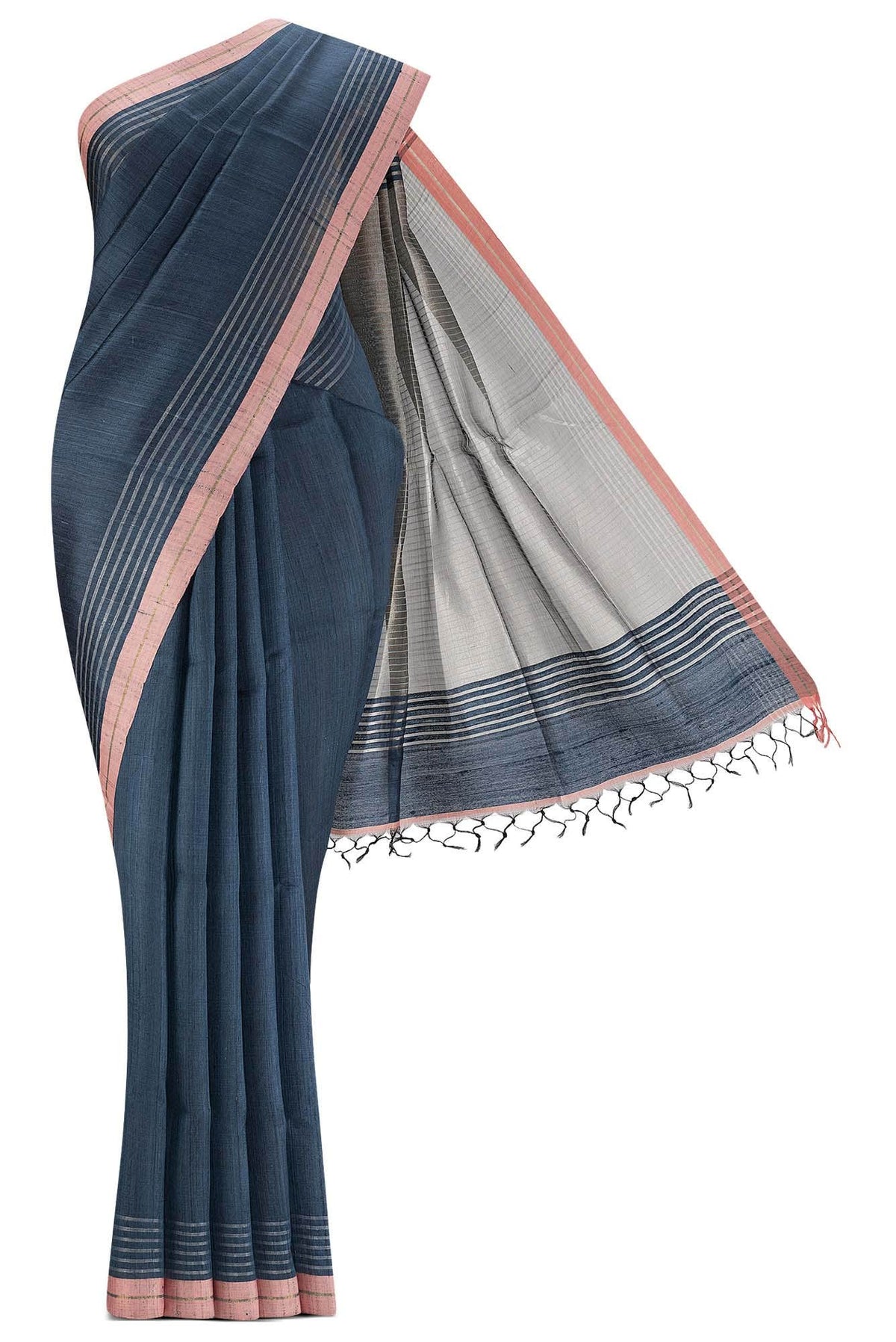 Bhavi-Blue Bhagalpuri Tussar Silk Saree