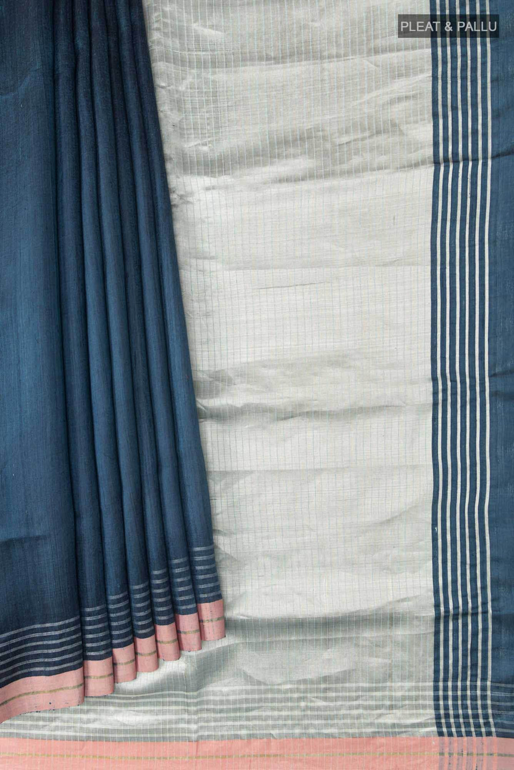 Bhavi-Blue Bhagalpuri Tussar Silk Saree