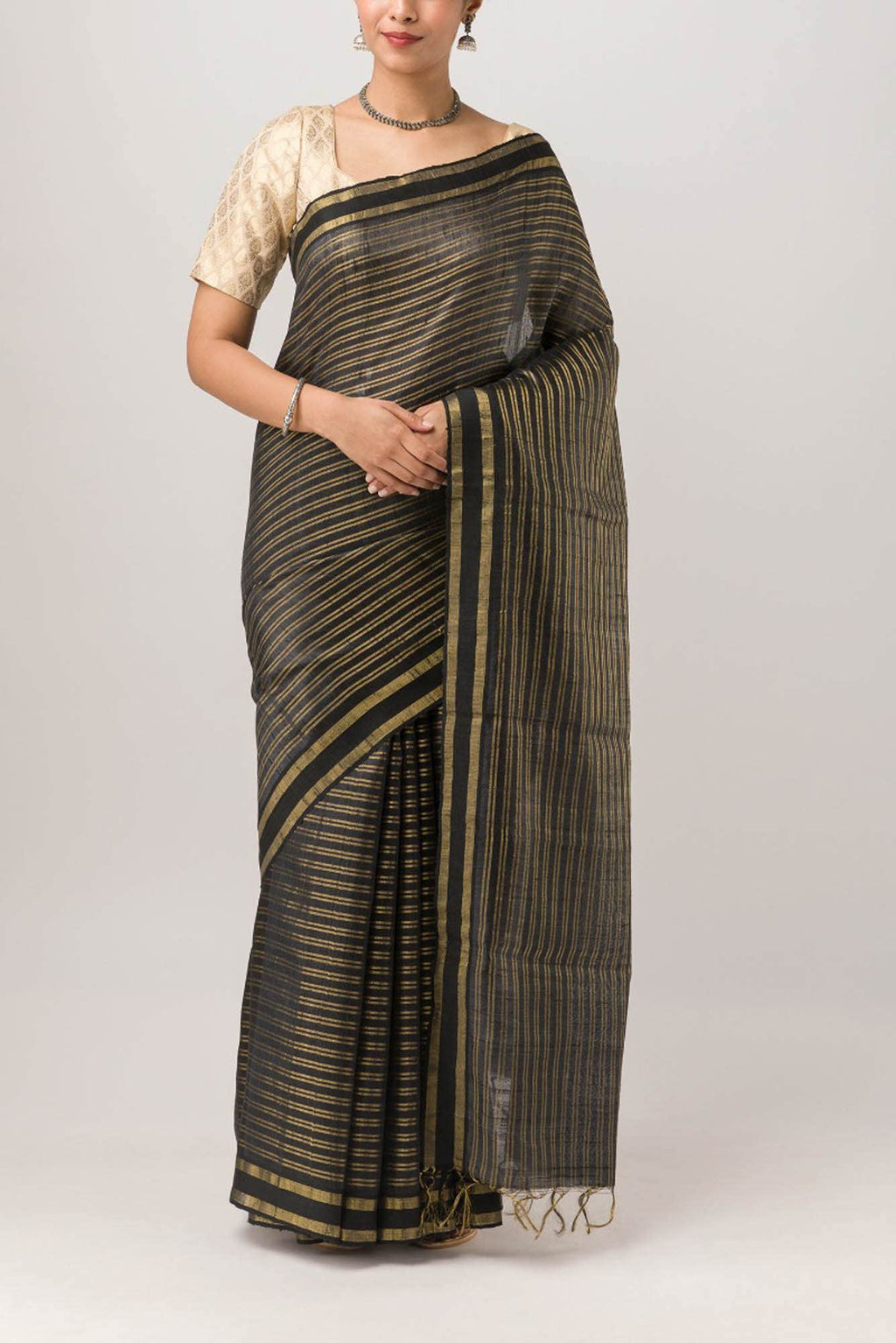 Akira-Black Bhagalpuri Tussar Silk Saree