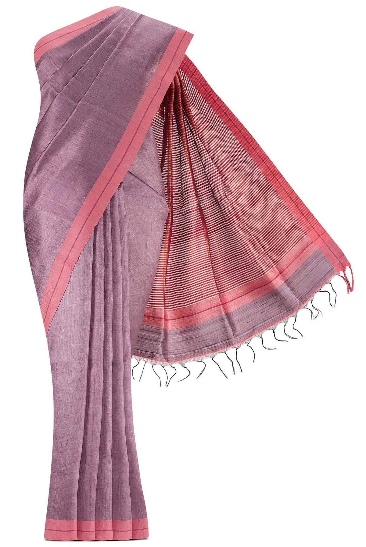 Kruti-Lavender Bhagalpuri Tussar Silk Saree