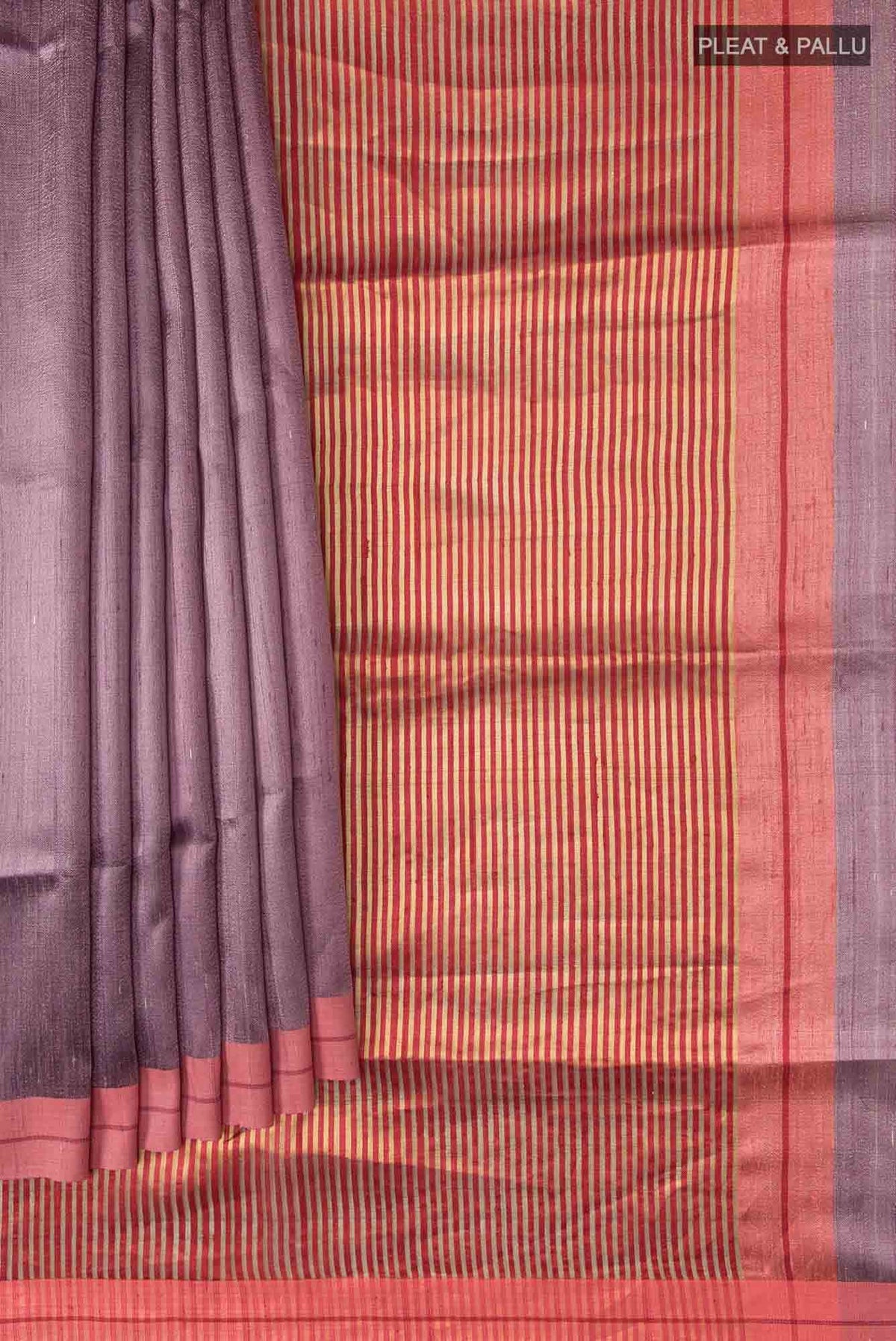 Kruti-Lavender Bhagalpuri Tussar Silk Saree