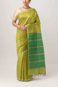 Aahana-Lemon Yellow Bhagalpuri Tussar Silk Saree