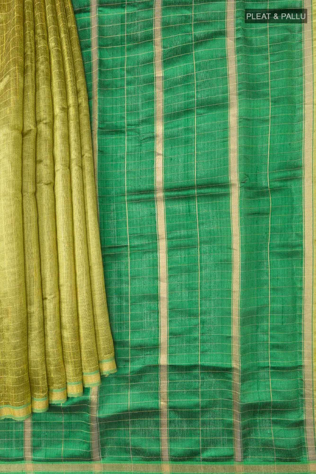 Aahana-Lemon Yellow Bhagalpuri Tussar Silk Saree