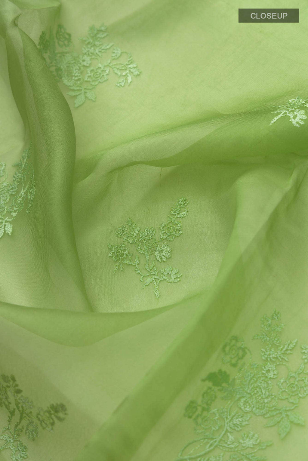Peonia-Green Floral Design Saree from Embroidered Romance Collection By Nalli
