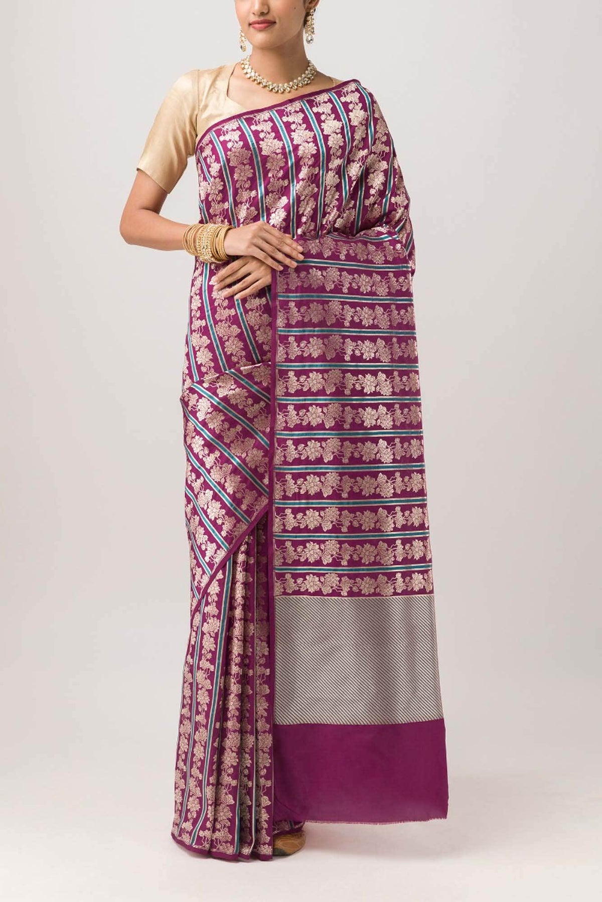 Lili Lajawab- Magenta Banarasi Silk Saree