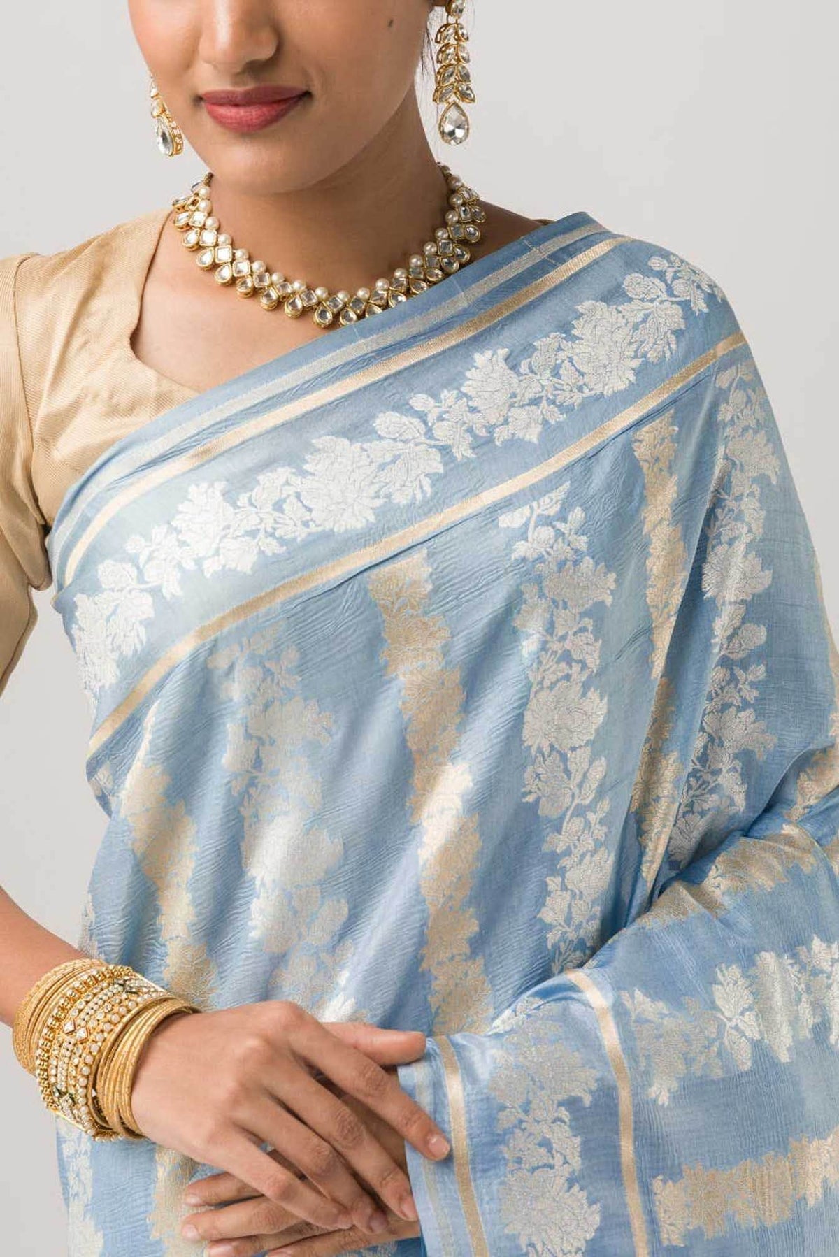 Jasmine Janeman-Blue Banarasi Silk Saree