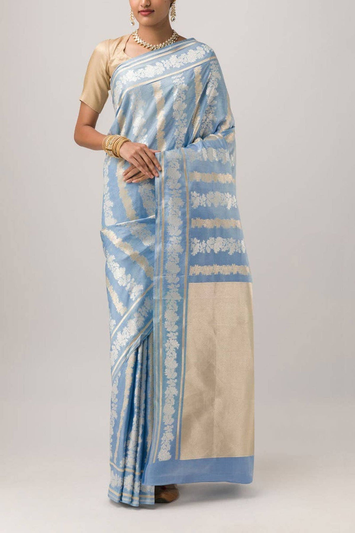 Jasmine Janeman-Blue Banarasi Silk Saree
