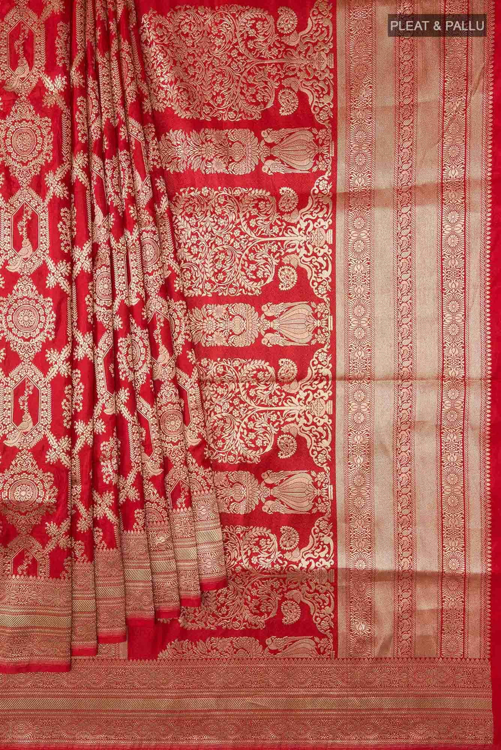 Priyasambad-Red Banarasi Silk Saree