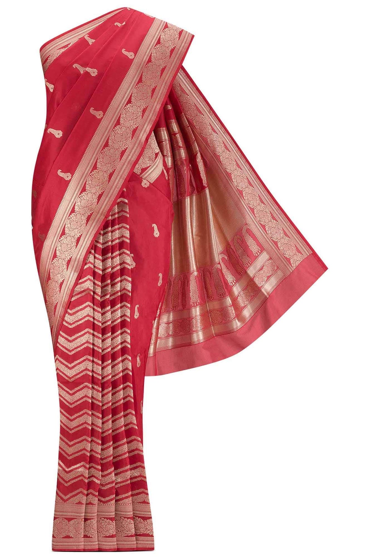 Bhagyavati-Red Banarasi Silk Saree