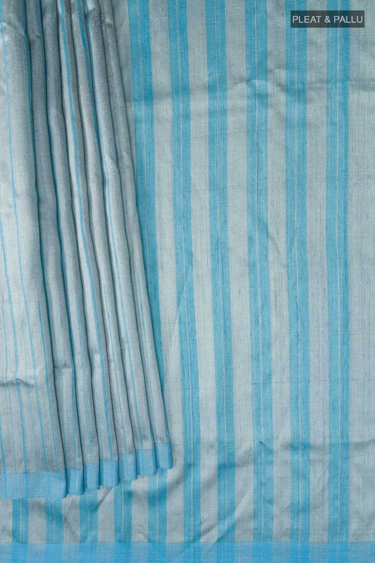 Amisha-Blue Grey Bhagalpuri Tussar Silk Saree