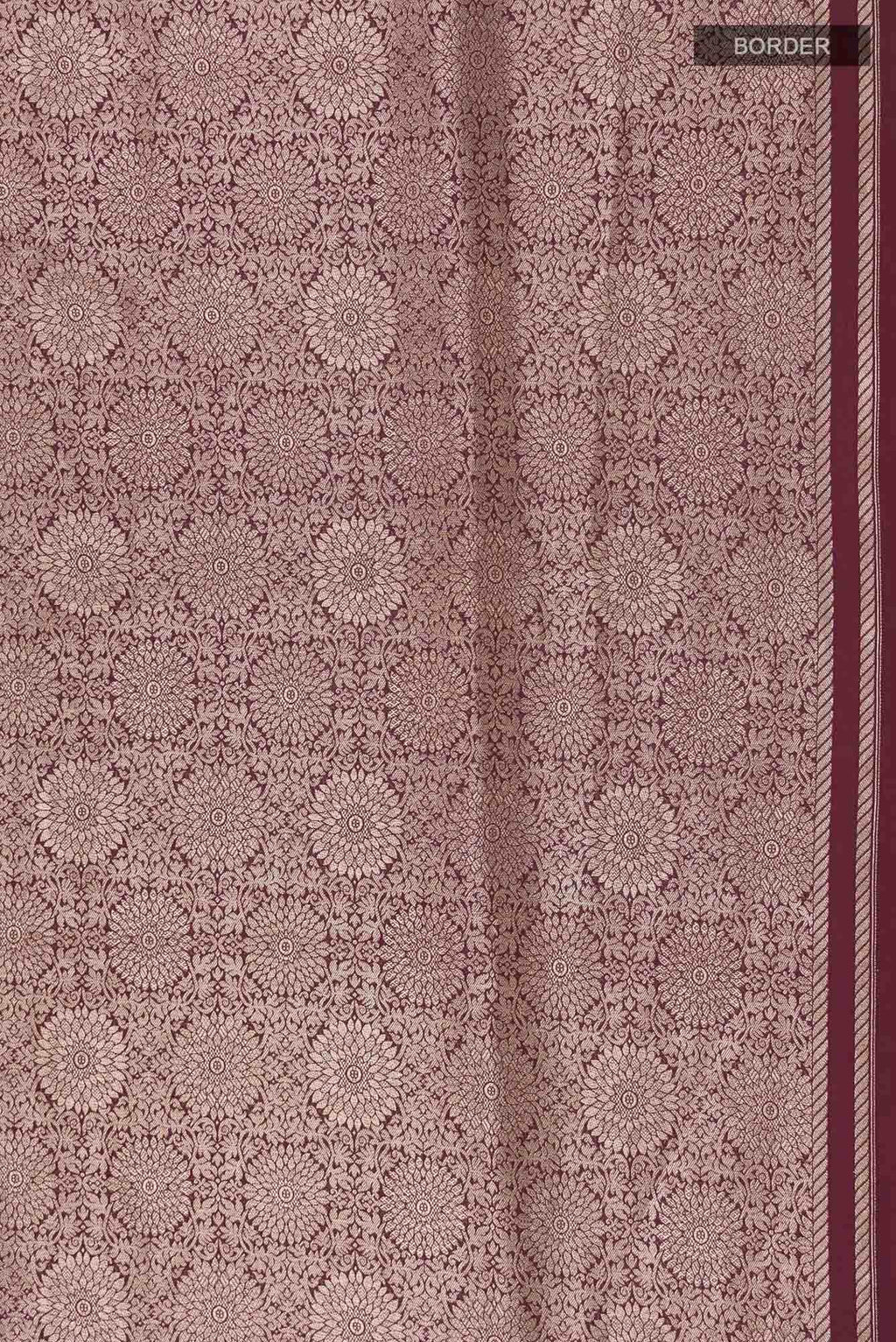 Ottoman Flowers-Maroon Banarasi Silk Saree