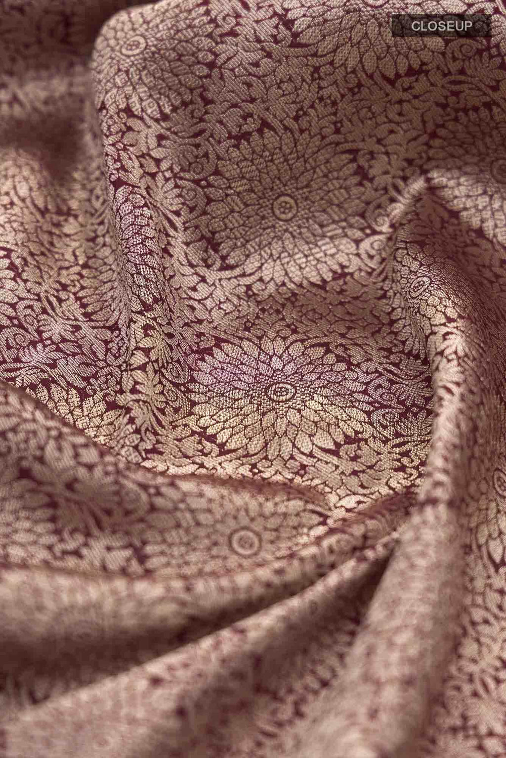 Ottoman Flowers-Maroon Banarasi Silk Saree