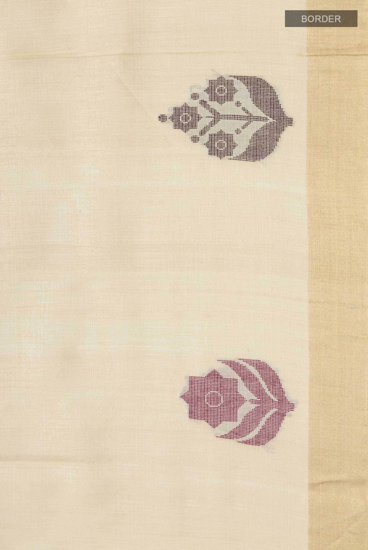 Lost in Fields-Cream Bhagalpuri Tussar Silk Saree