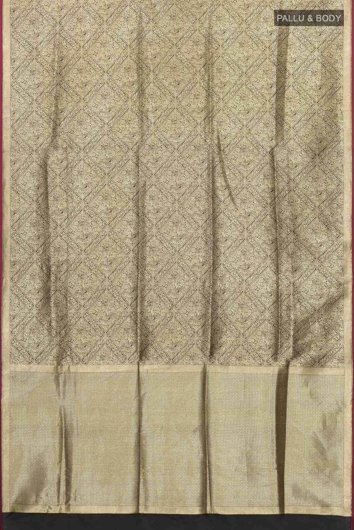The jeweled Bird-Black Banarasi Silk Saree