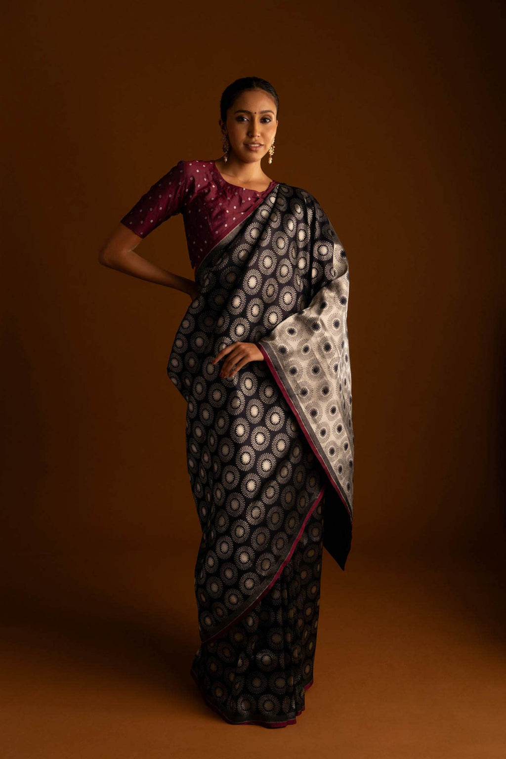 A New Day-Black Banarasi Silk Saree