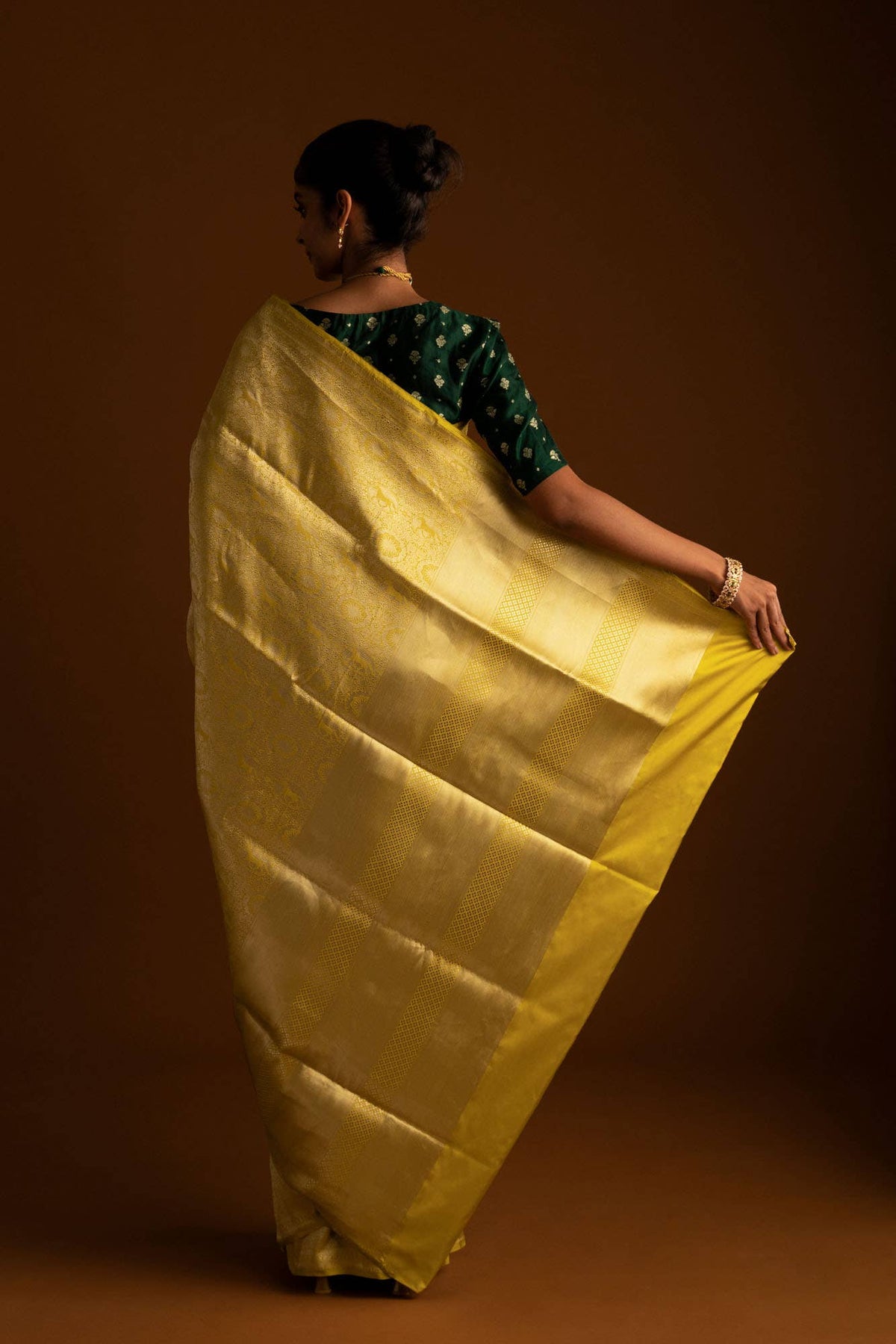 Chariots of the Sun-Yellow Banarasi Silk Saree