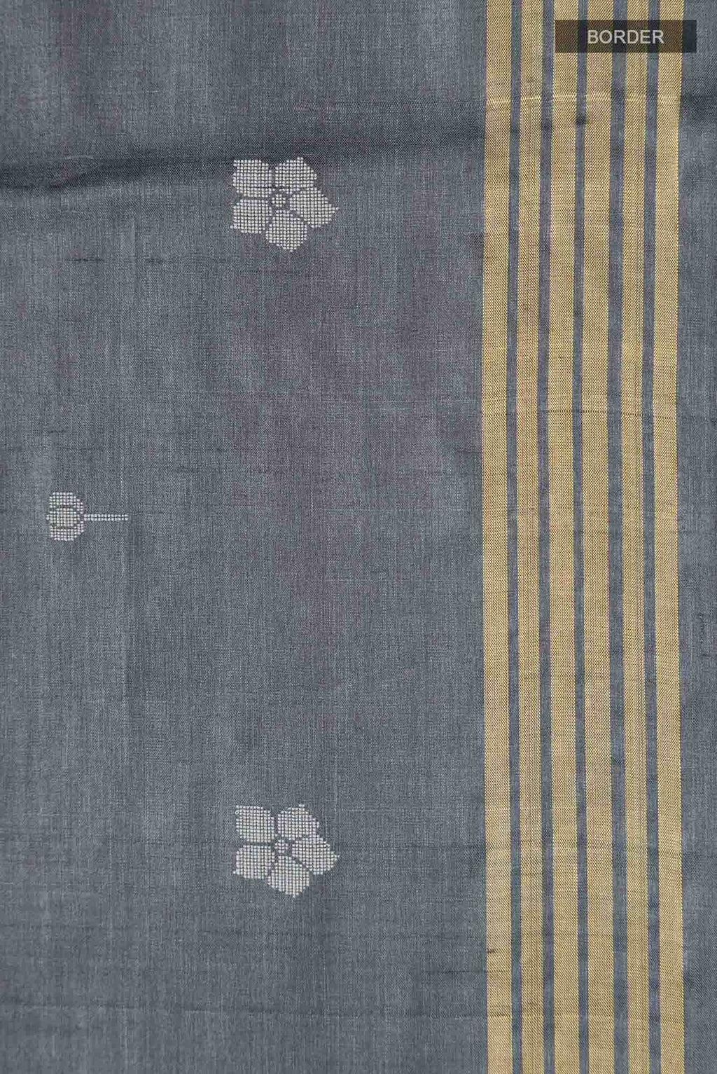 Perfume of Love-Dark Grey Bhagalpuri Tussar Silk Saree