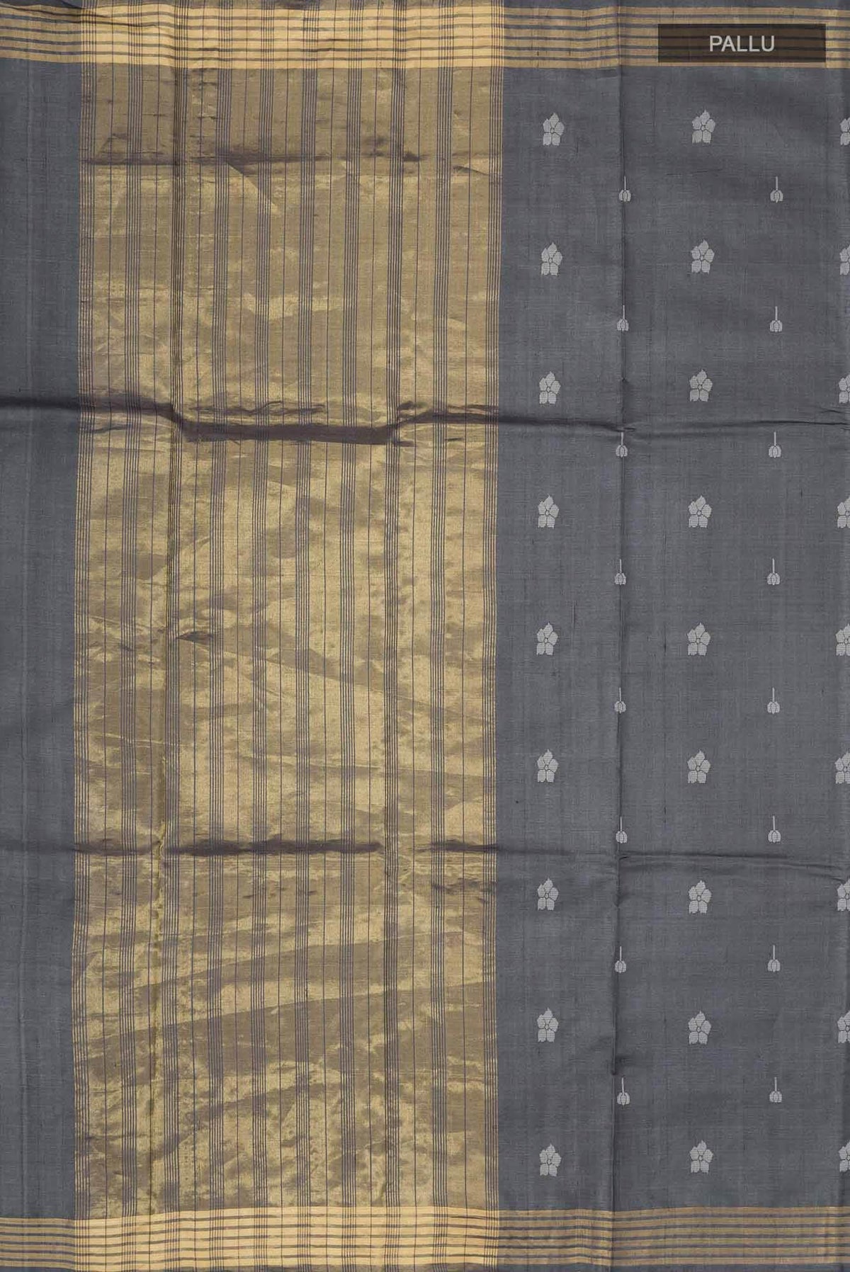 Perfume of Love-Dark Grey Bhagalpuri Tussar Silk Saree
