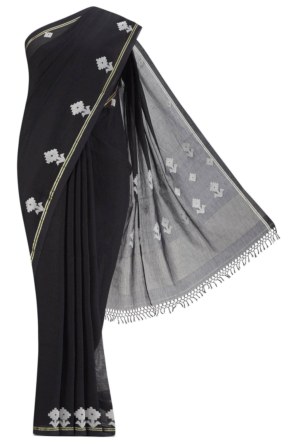 Anuradha-Black Bengal Cotton Saree