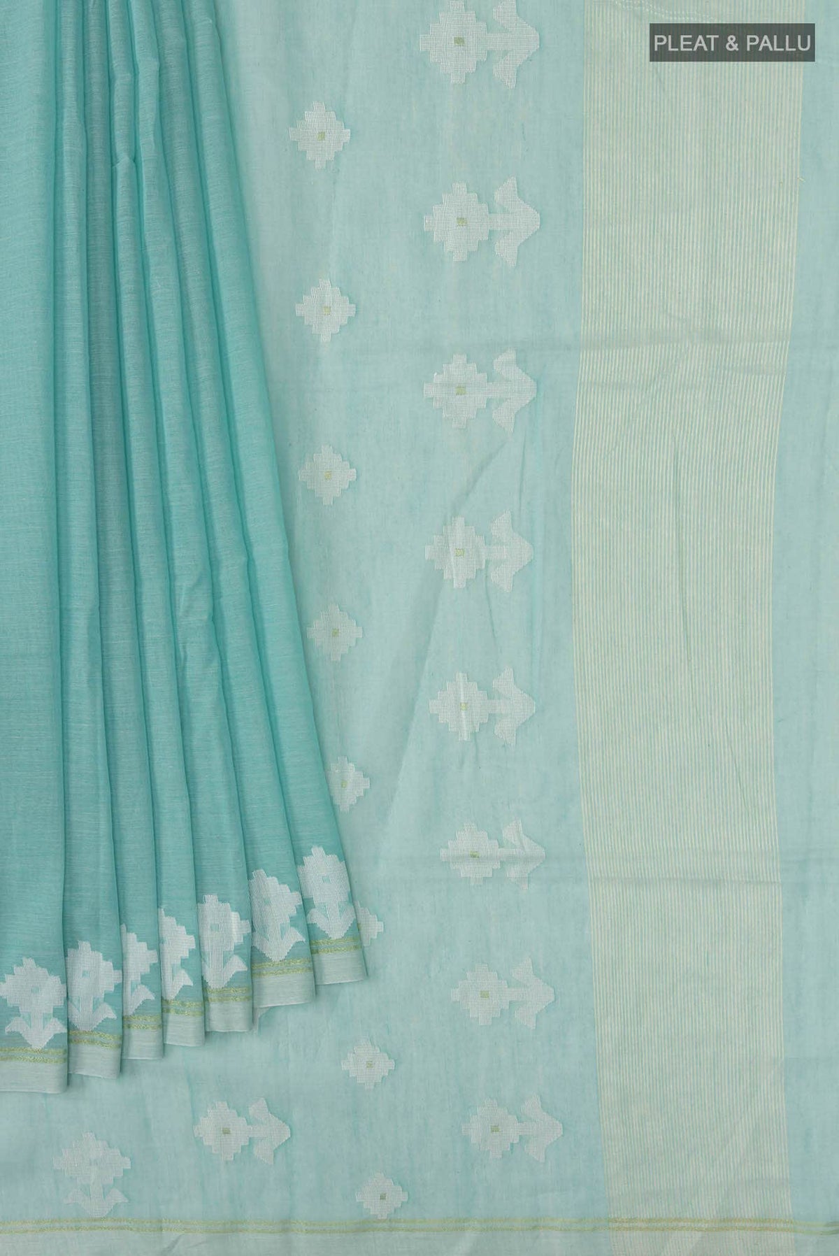 Anuradha-Aqua Blue Bengal Cotton Saree