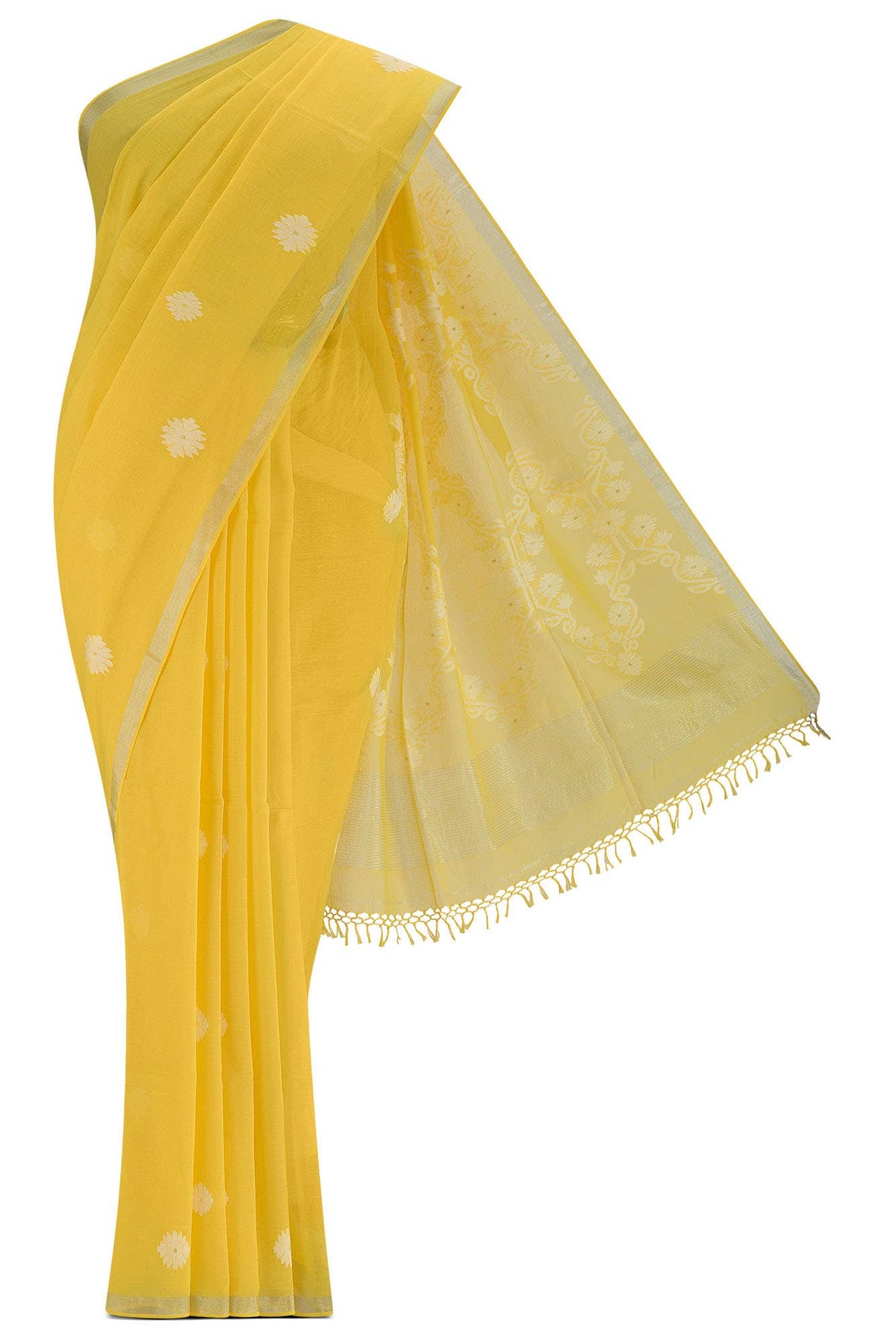 Aaheli-Yellow Bengal Cotton Saree