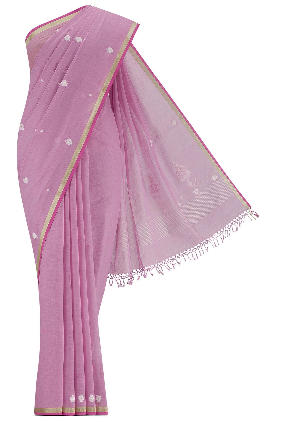 Damini-Pink Bengal Cotton Saree