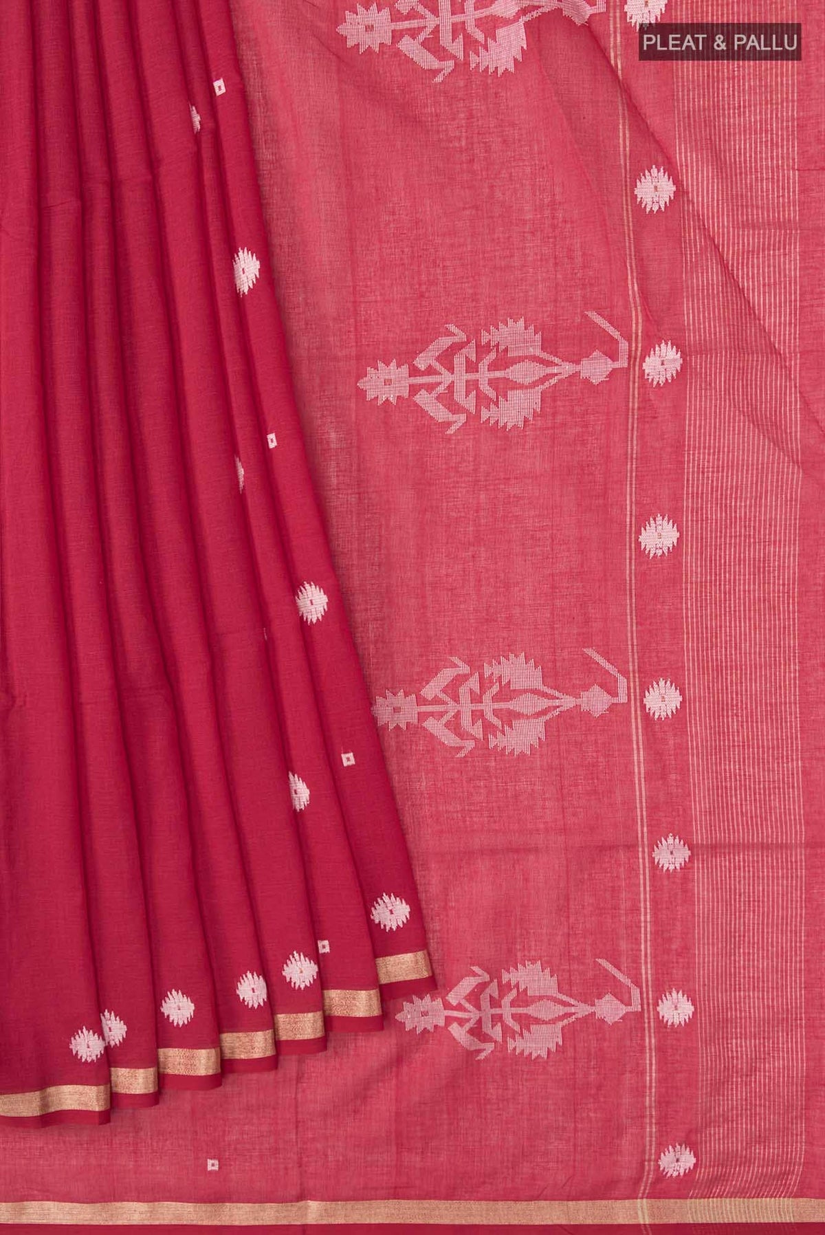 Damini-Red Bengal Cotton Saree