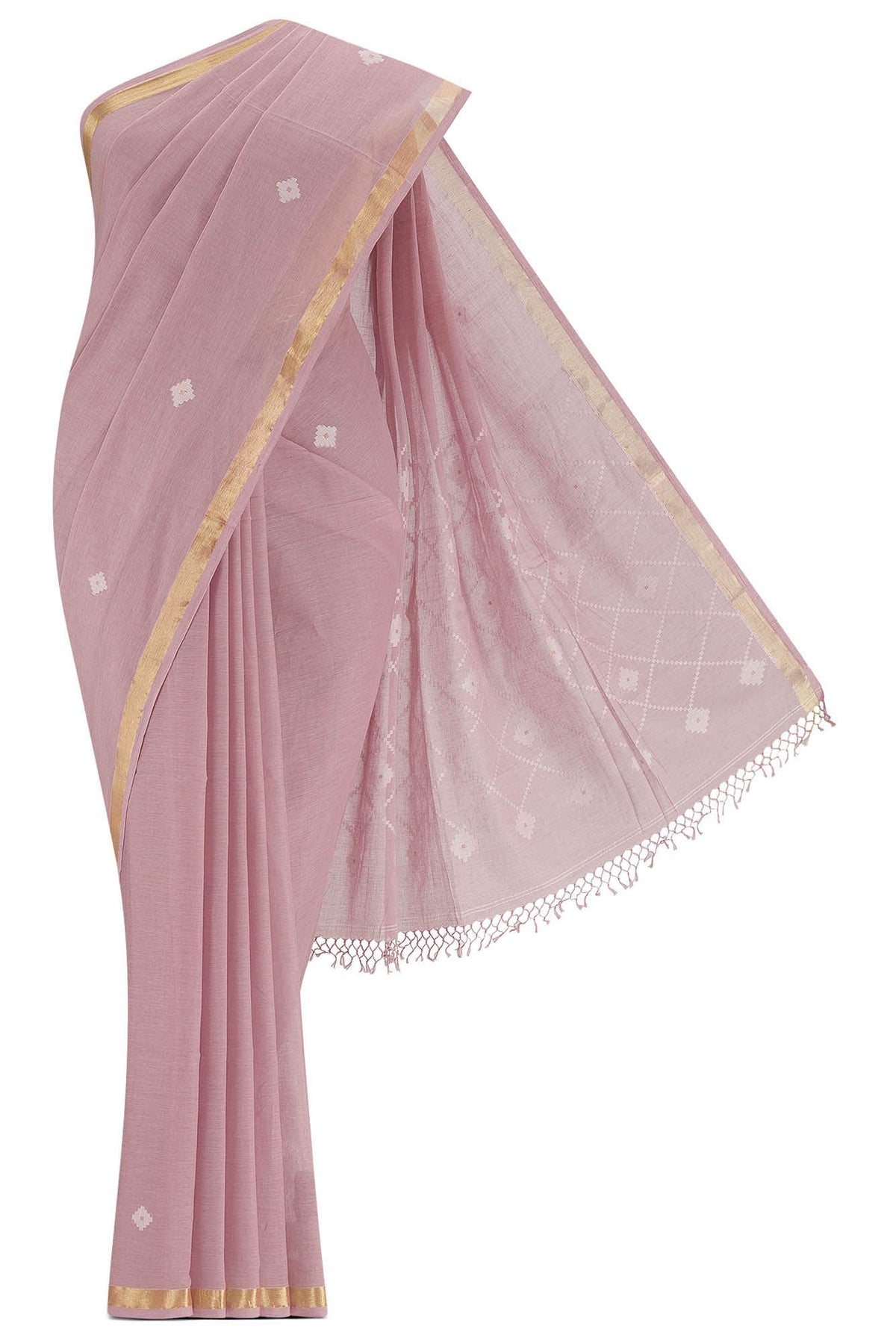 Suchitra-Dusky Pink Bengal Cotton Saree