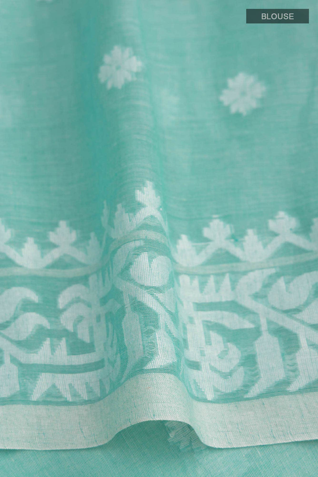 Aarna-Light Turquoise Bengal Cotton Saree