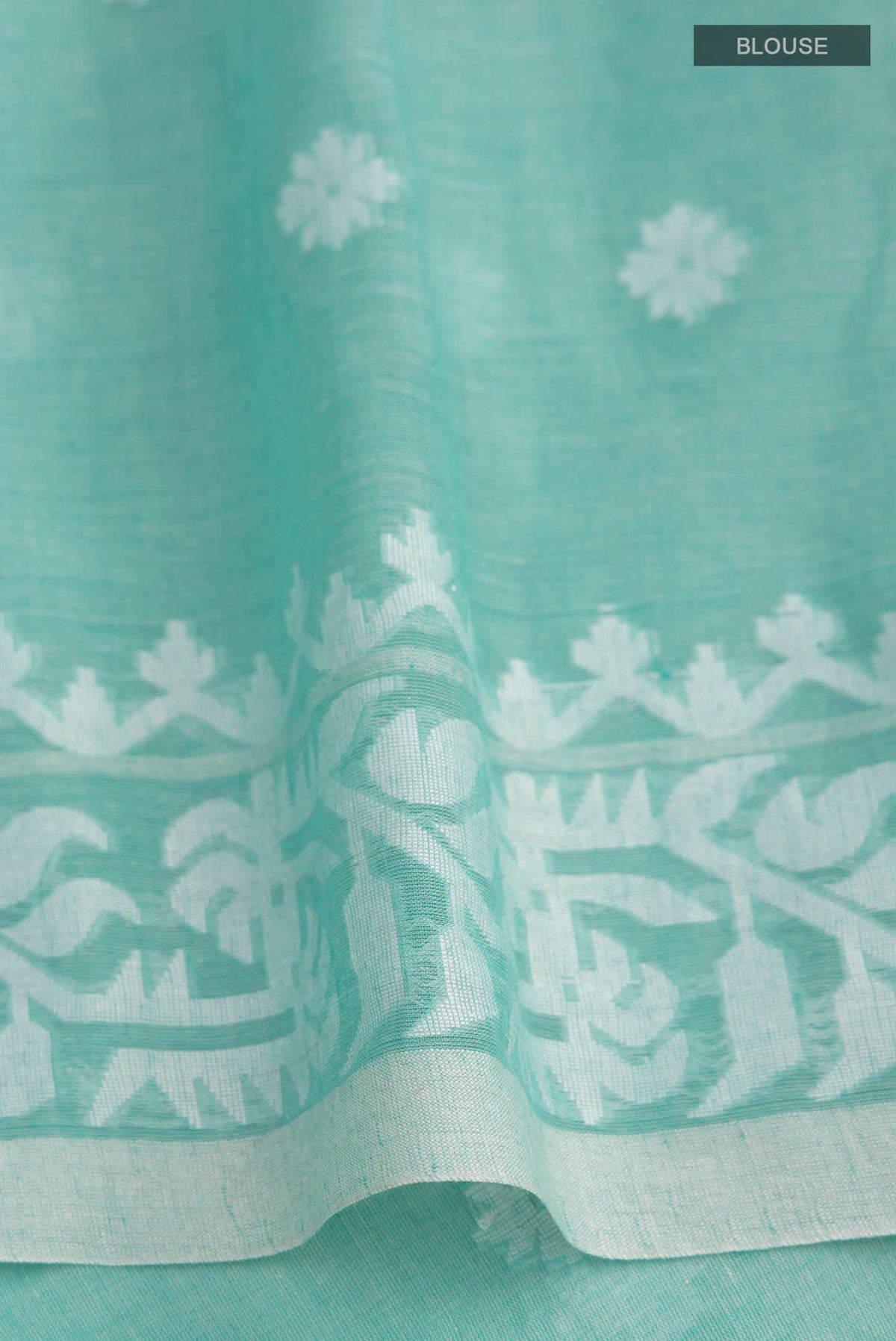 Aarna-Light Turquoise Bengal Cotton Saree