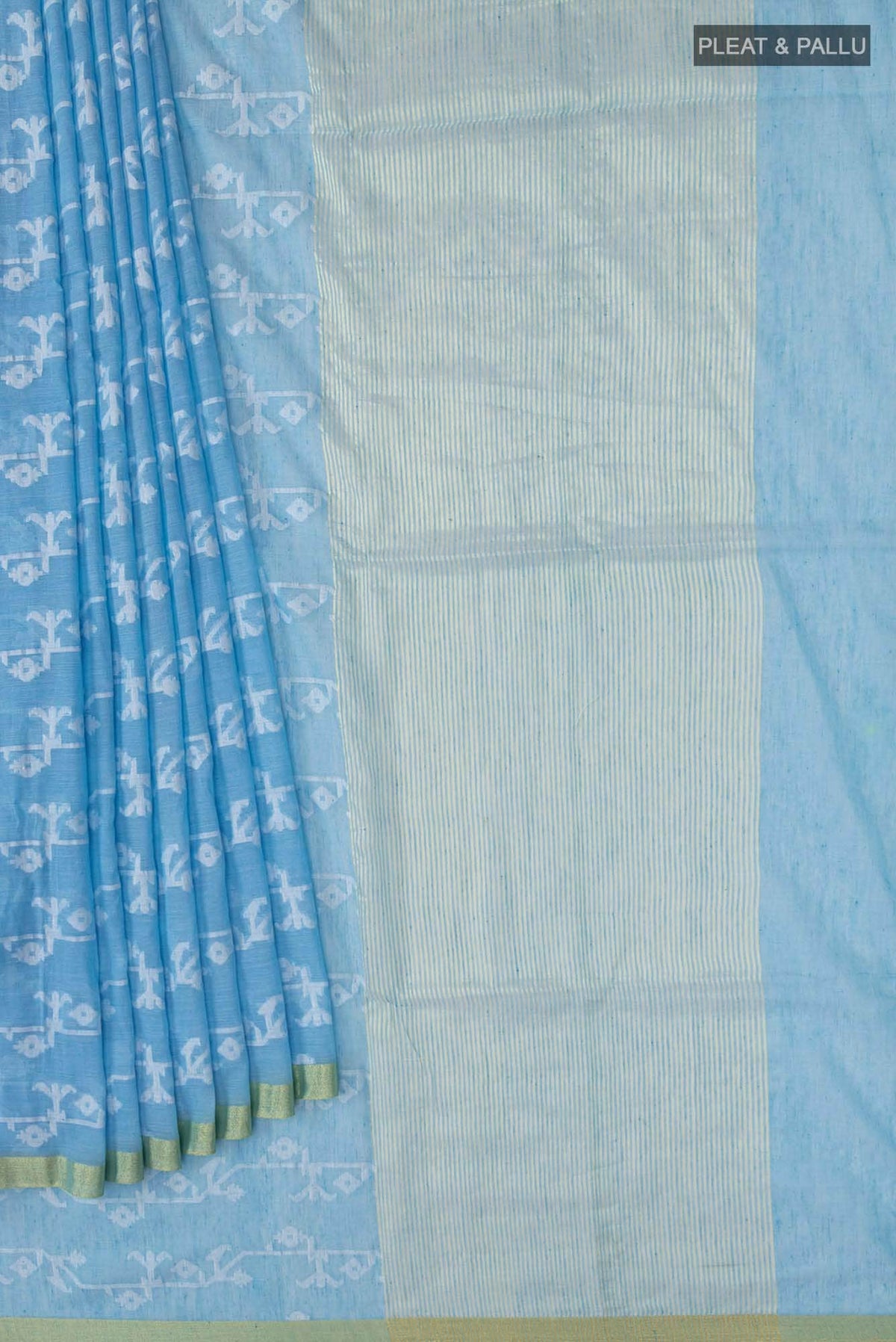 Kadambini-Light Blue Bengal Cotton Saree