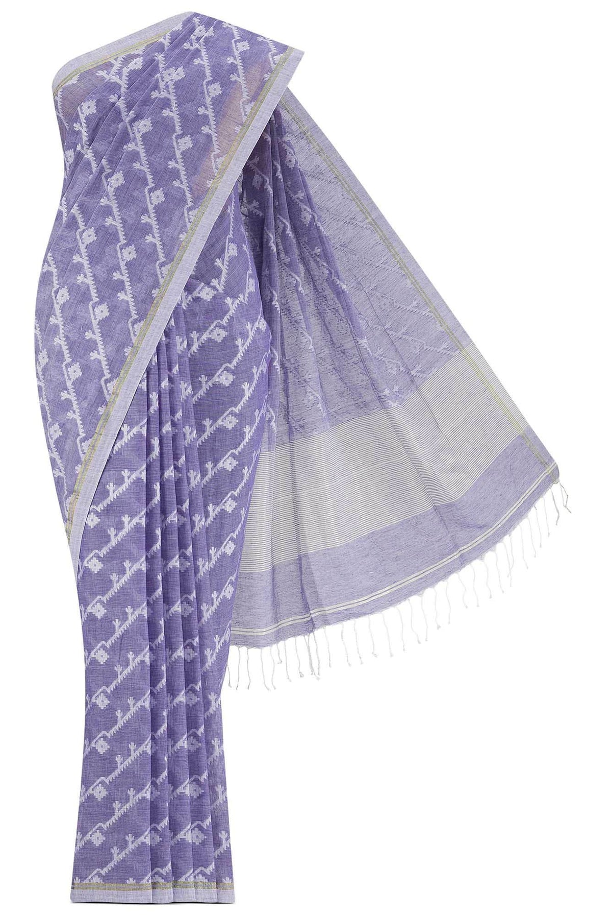 Bimala-Light Purple Bengal Cotton Saree