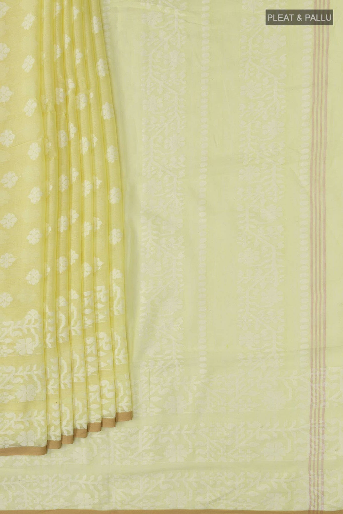 Mrinal-Light Yellow Bengal Cotton Saree