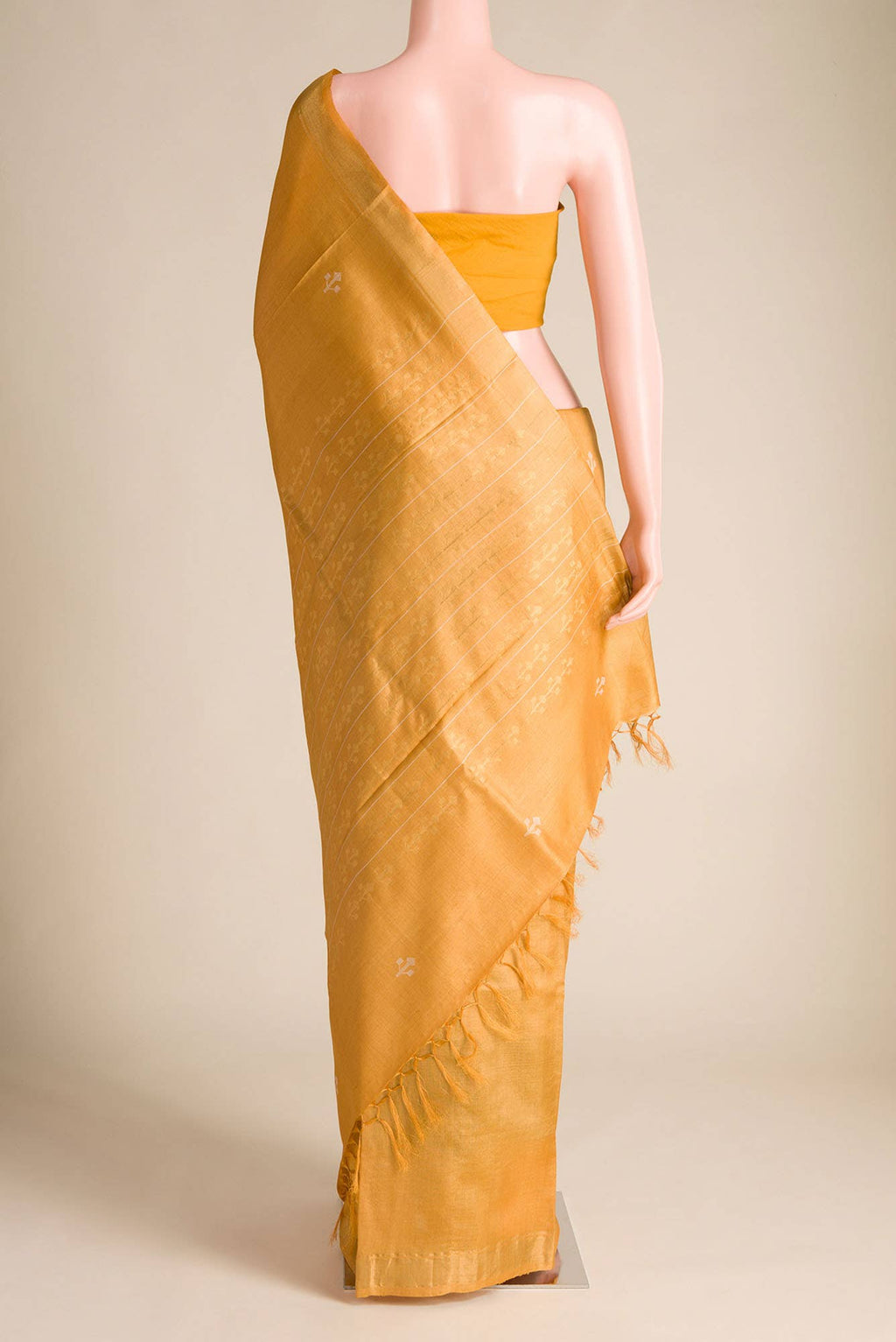 Breeze of Ease-Mustard Bhagalpuri Tussar Silk Saree