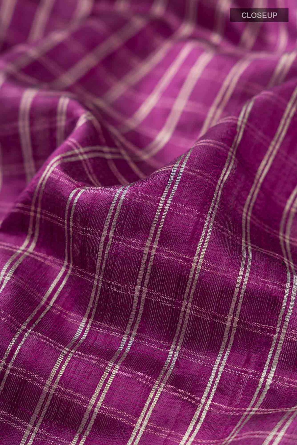 Metallic Magenta-Magenta Bhagalpuri Tussar Silk Saree