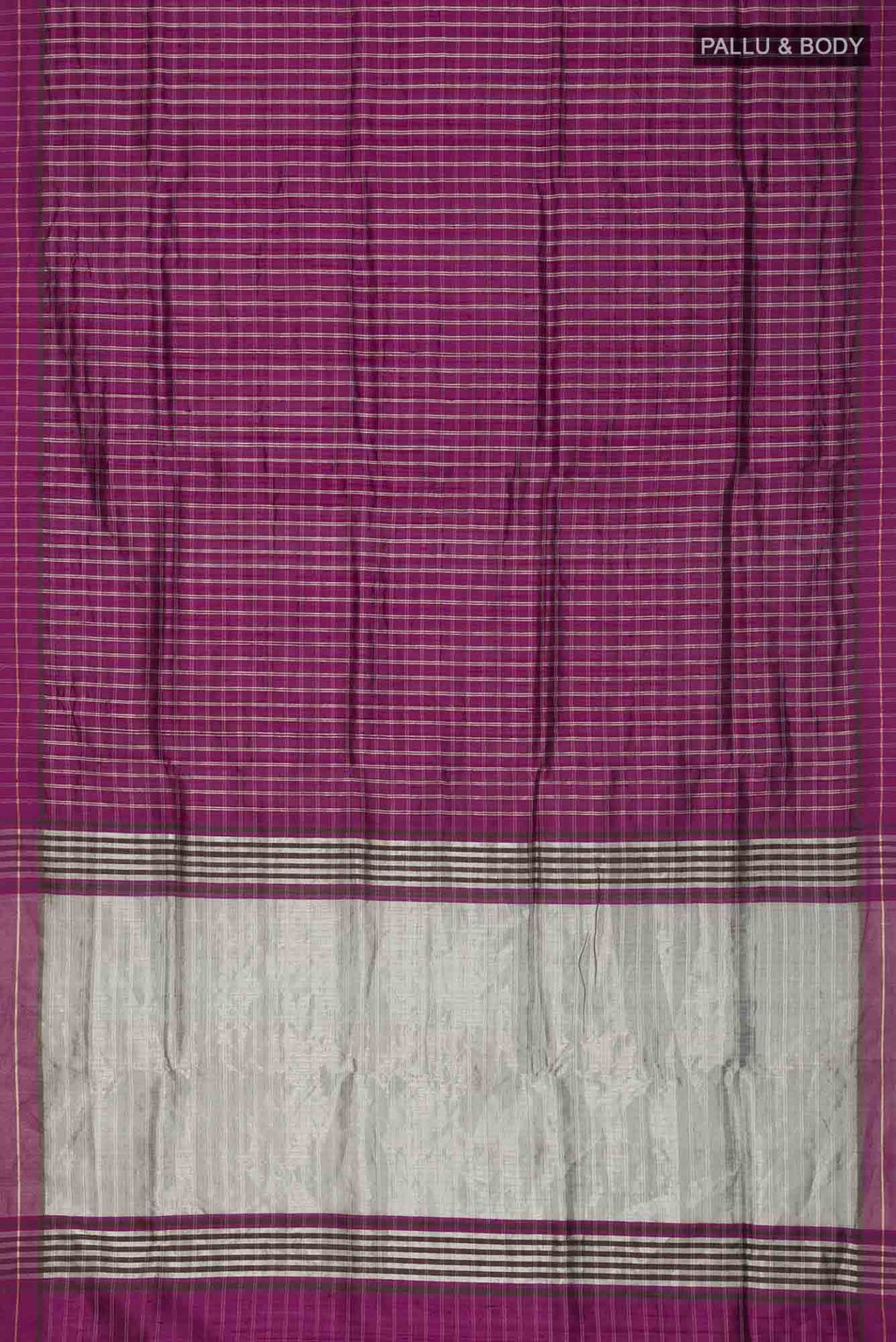 Metallic Magenta-Magenta Bhagalpuri Tussar Silk Saree