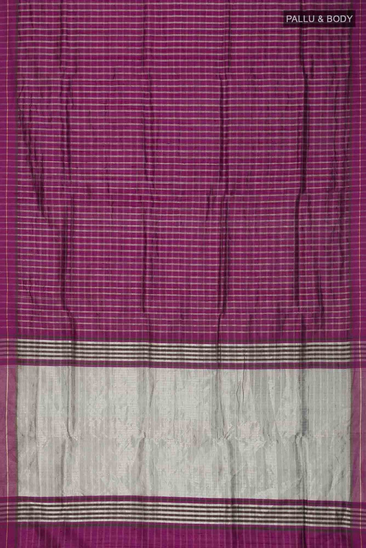 Metallic Magenta-Magenta Bhagalpuri Tussar Silk Saree