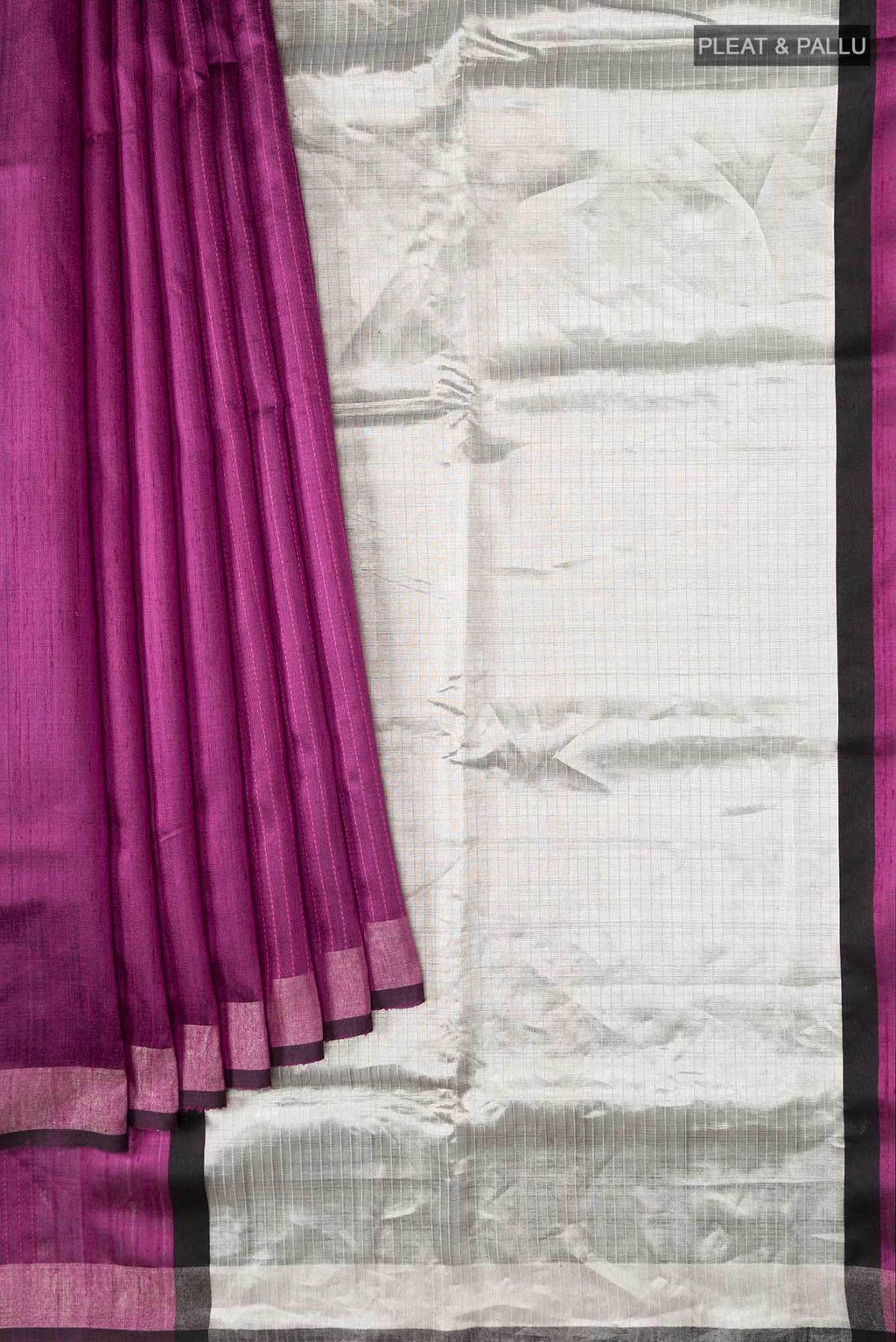Rich Merlot-Burgundy Bhagalpuri Tussar Silk Saree