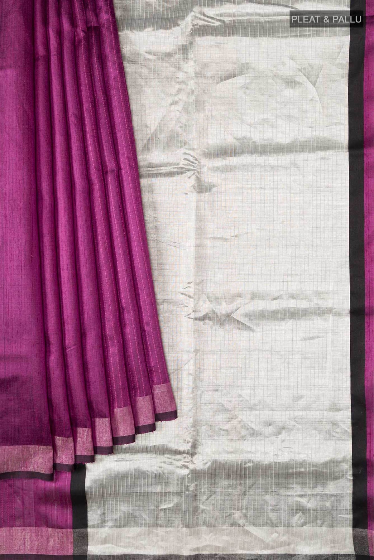 Rich Merlot-Burgundy Bhagalpuri Tussar Silk Saree