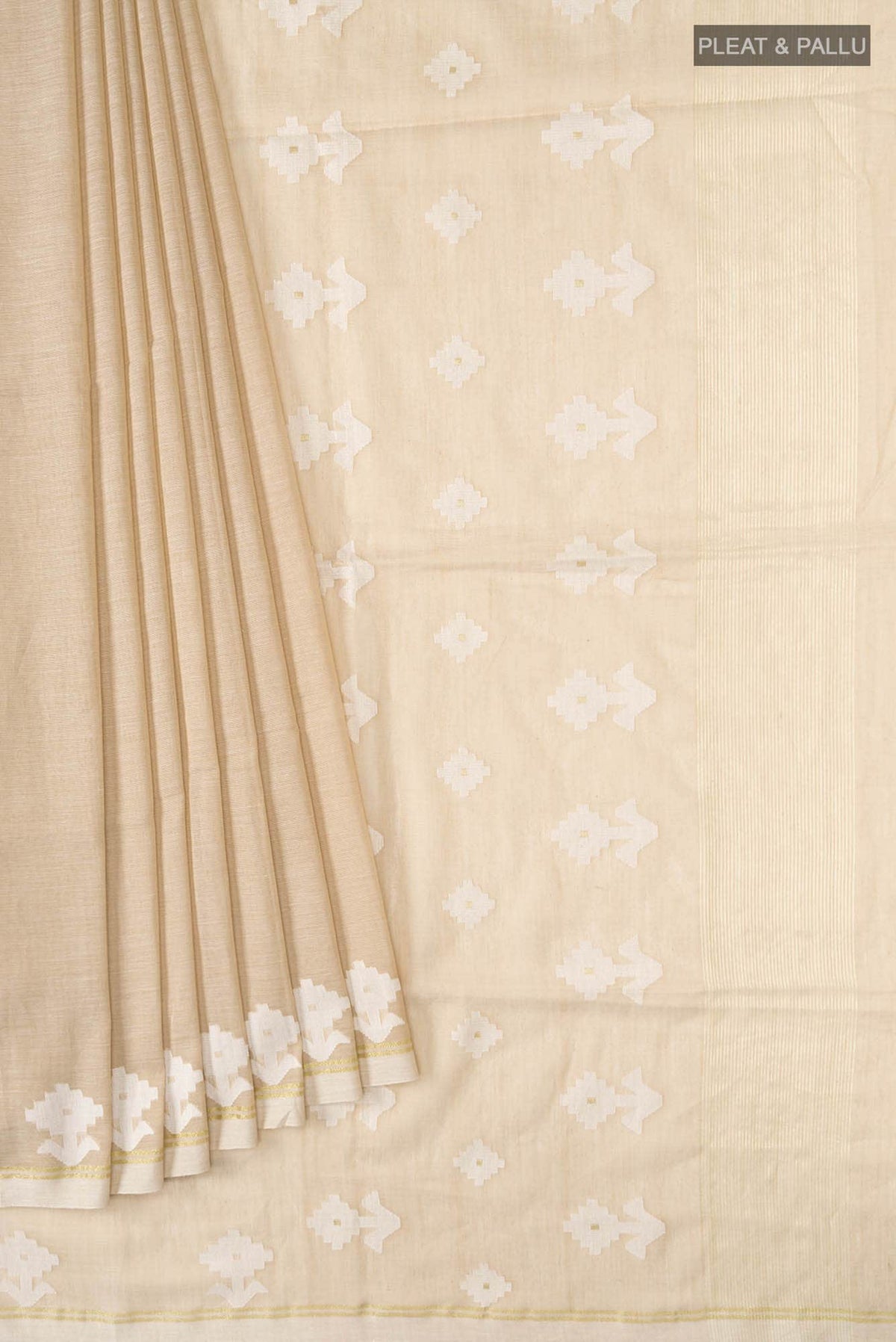 Anuradha-Beige Bengal Cotton Saree