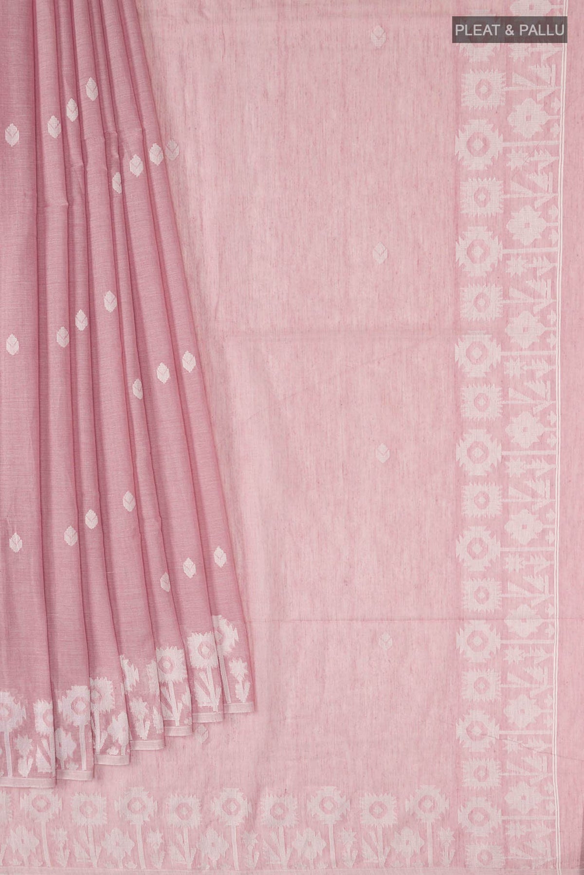 Paromita-Dusky Pink Bengal Cotton Saree