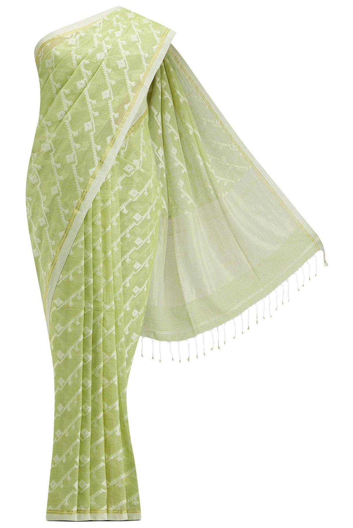 Bimala-Light Green Bengal Cotton Saree