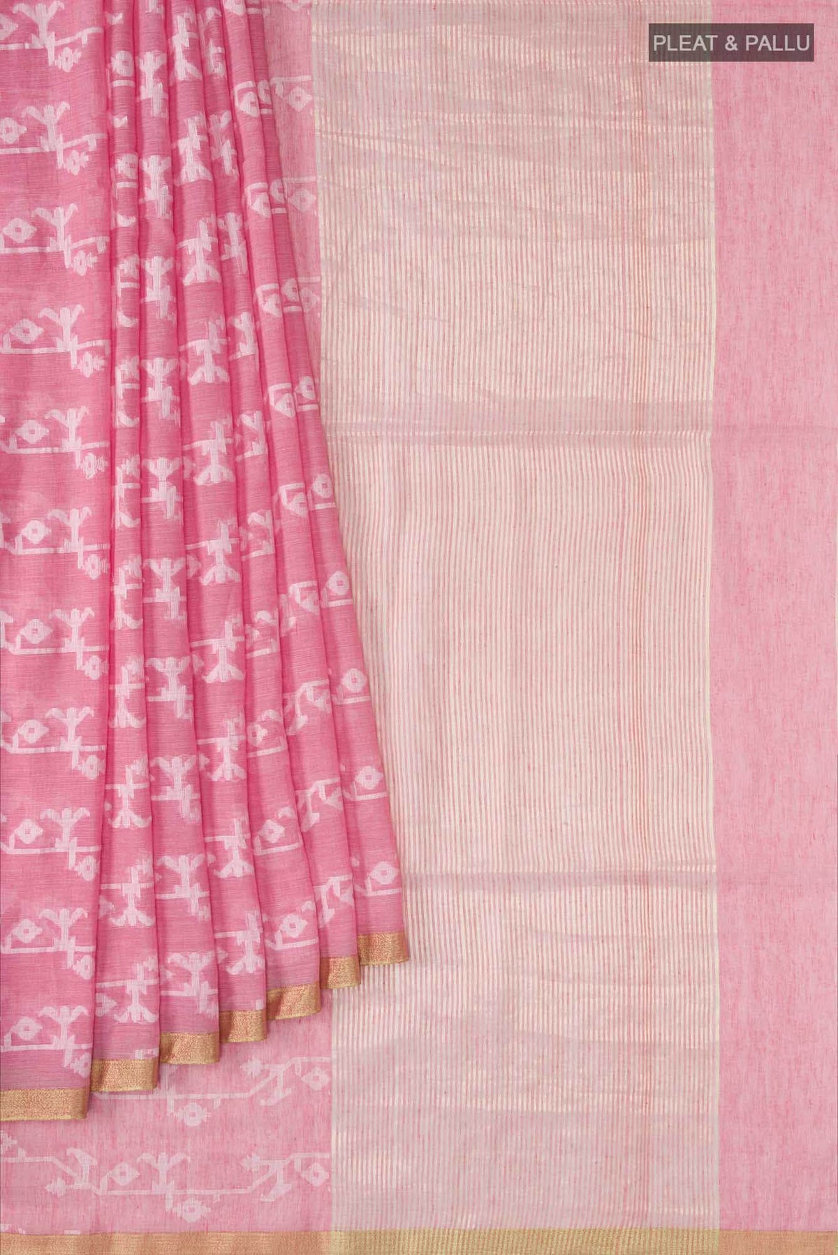 Kadambini-Peach Bengal Cotton Saree