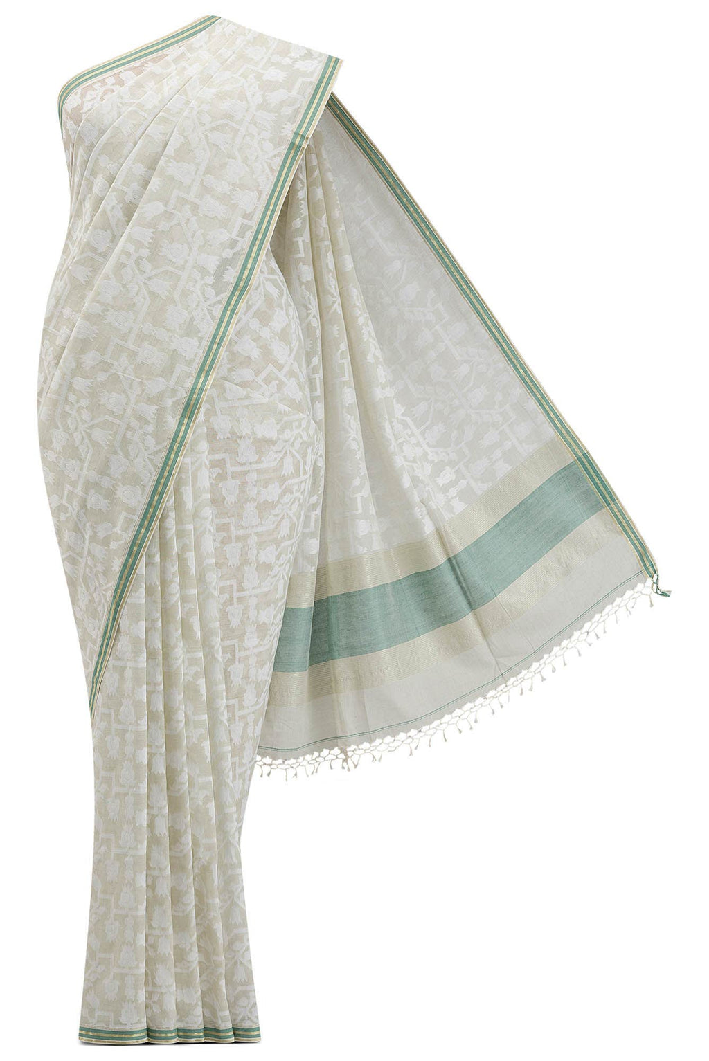 Binodini-Sage Green Bengal Cotton Saree