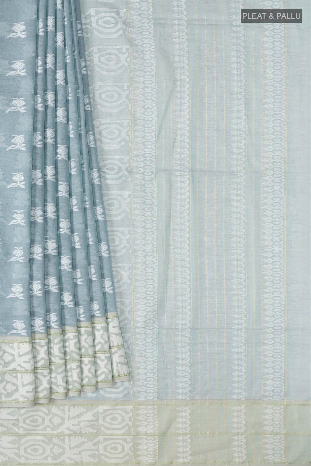 Aradhana-Grey Bengal Cotton Saree