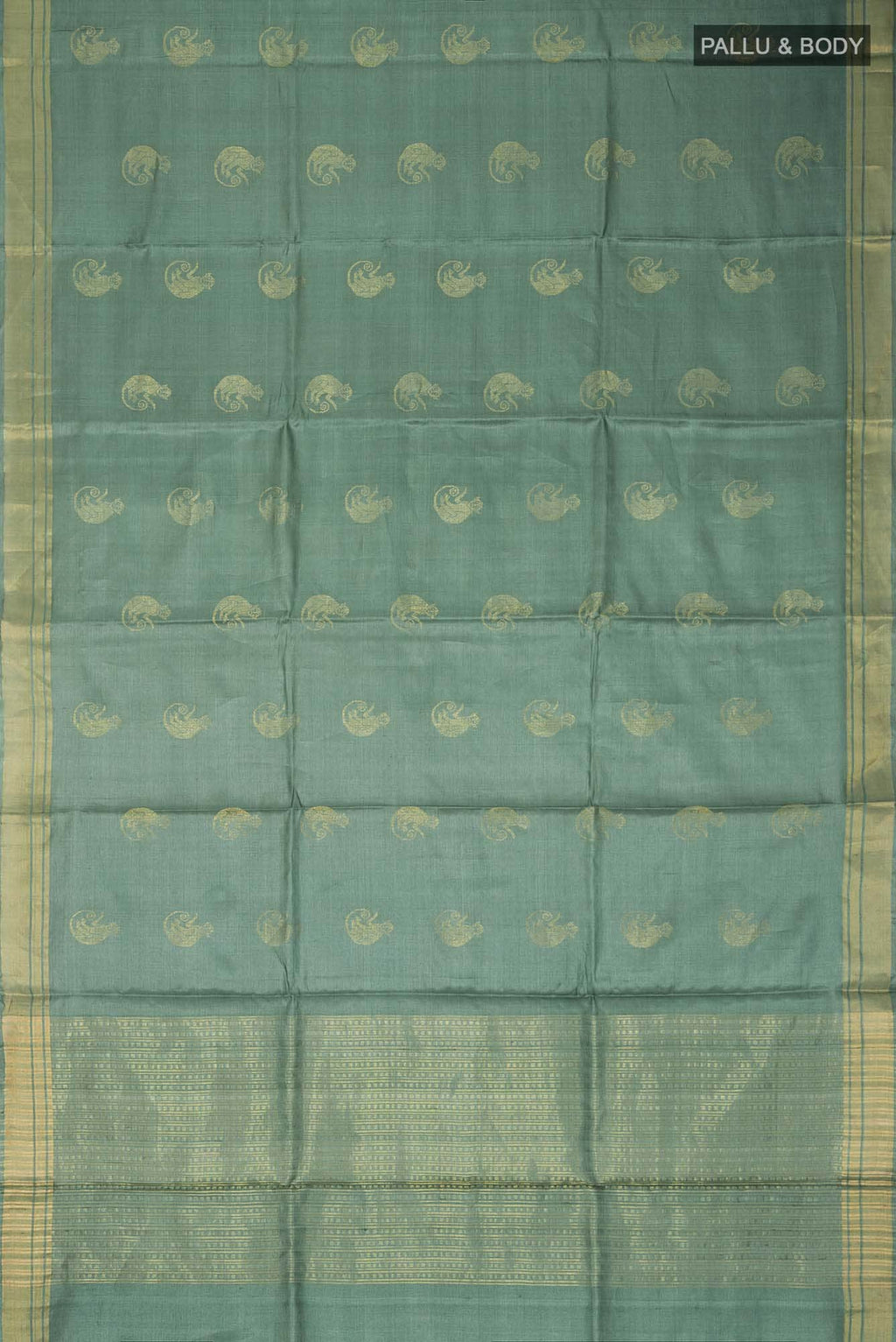 Banana Bandit-Green Bhagalpuri Tussar Silk Saree