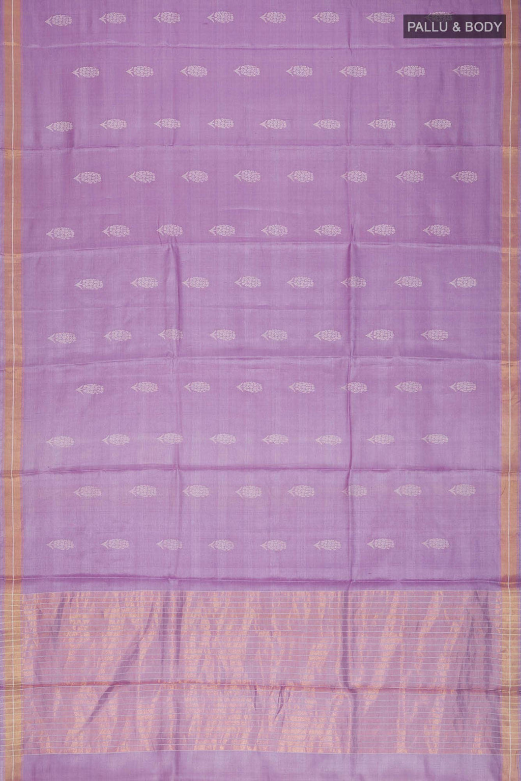 Basket of Lavender Flowers -Bhagalpuri Tussar Silk Saree in Lavender Color