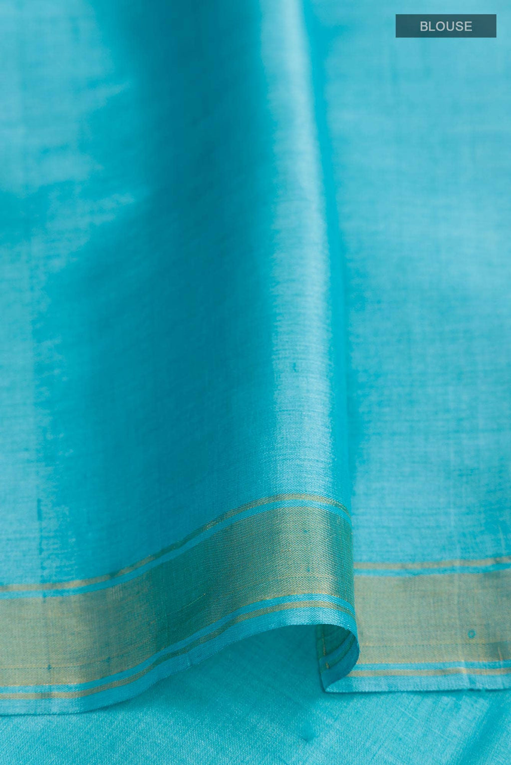 Pomegrante Poetry-Blue Bhagalpuri Tussar Silk Saree