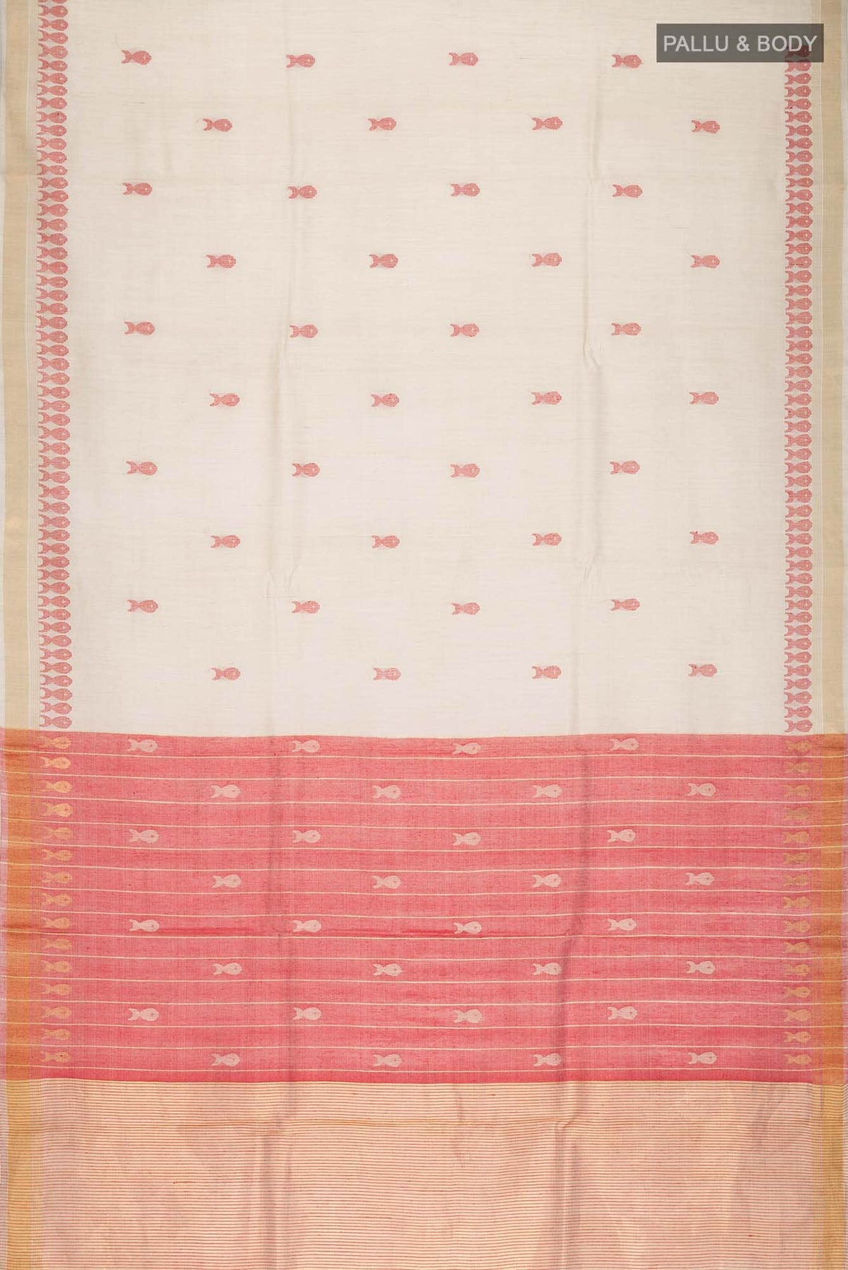 Pisces in Paris-Beige Bhagalpuri Tussar Silk Saree