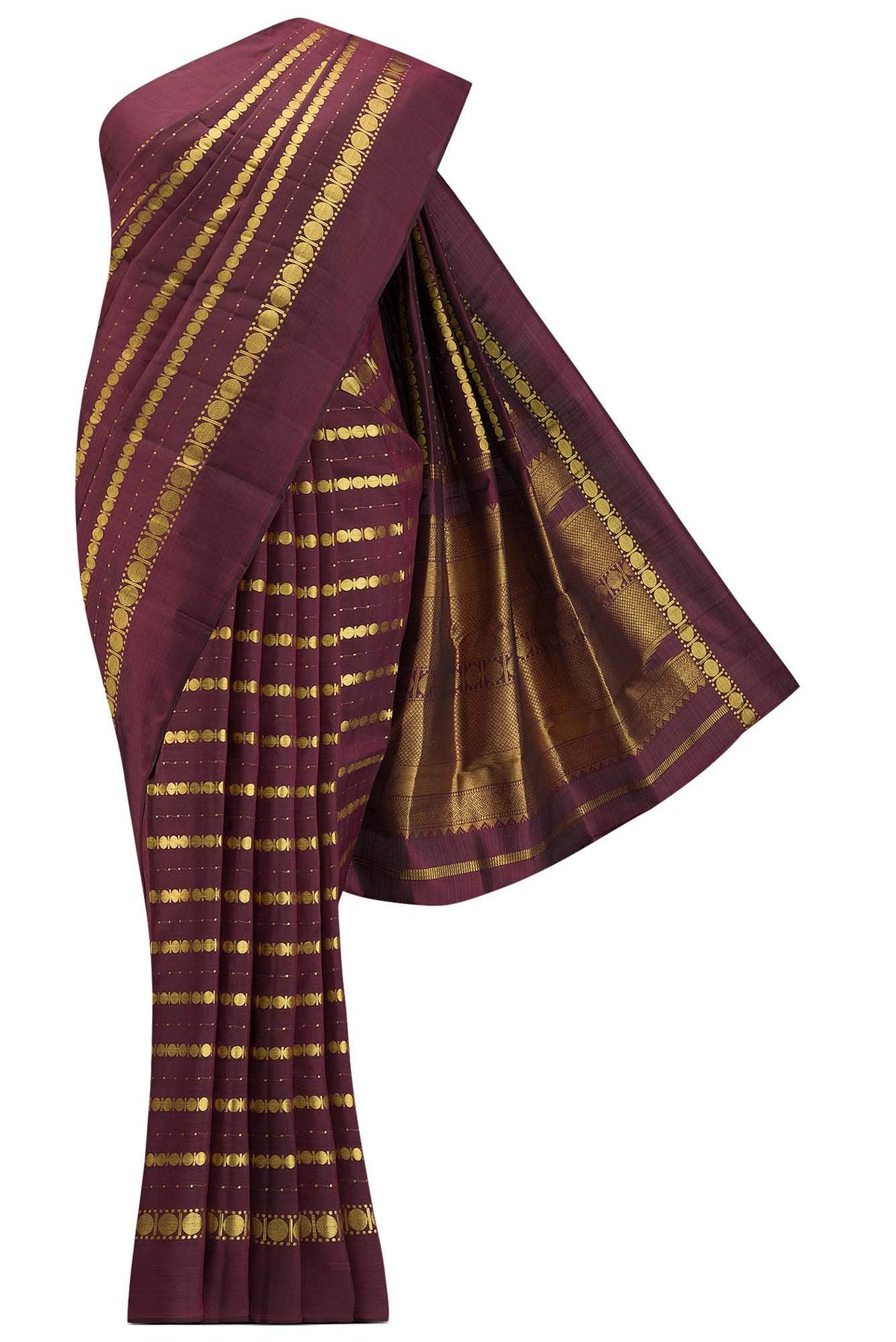 Sadhvi-Maroon Kanchipuram Silk Saree